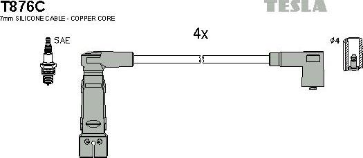 TESLA T876C - Ignition Cable Kit autospares.lv