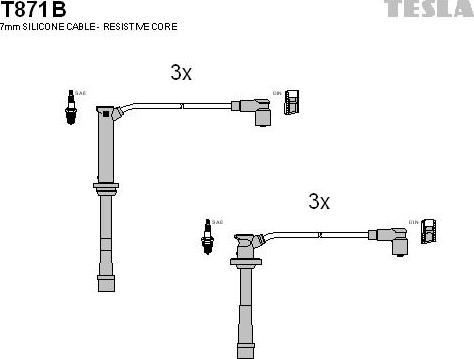 TESLA T871B - Ignition Cable Kit autospares.lv