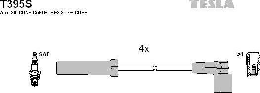 TESLA T395S - Ignition Cable Kit autospares.lv