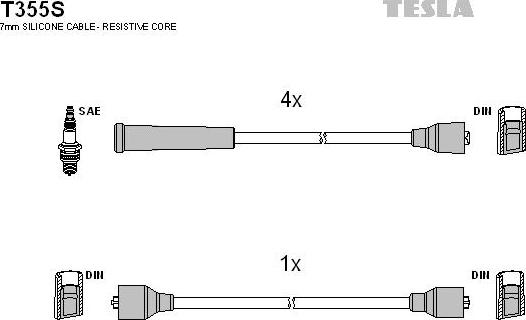 TESLA T355S - Ignition Cable Kit autospares.lv