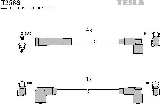 TESLA T356S - Ignition Cable Kit autospares.lv