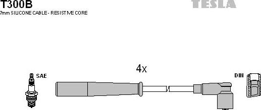 TESLA T300B - Ignition Cable Kit autospares.lv