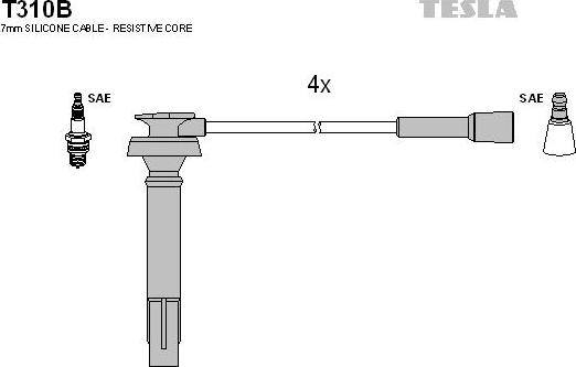 TESLA T310B - Ignition Cable Kit autospares.lv