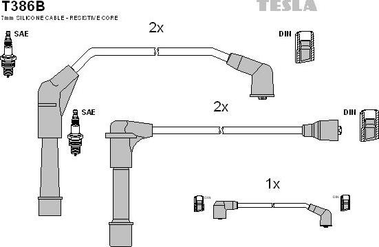 TESLA T386B - Ignition Cable Kit autospares.lv