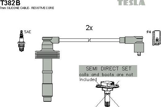 TESLA T382B - Ignition Cable Kit autospares.lv