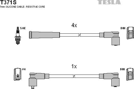 TESLA T371S - Ignition Cable Kit autospares.lv