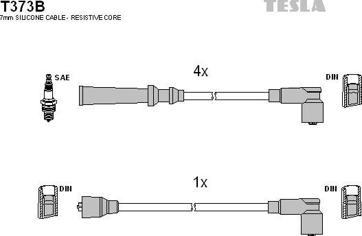 TESLA T373B - Ignition Cable Kit autospares.lv