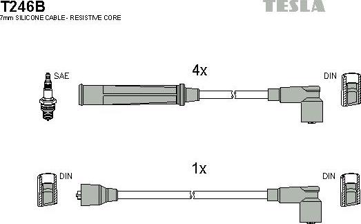 TESLA T246B - Ignition Cable Kit autospares.lv