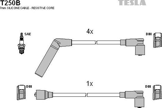 TESLA T250B - Ignition Cable Kit autospares.lv