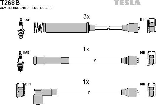 TESLA T268B - Ignition Cable Kit autospares.lv