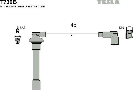 TESLA T230B - Ignition Cable Kit autospares.lv