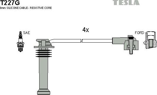 TESLA T227G - Ignition Cable Kit autospares.lv