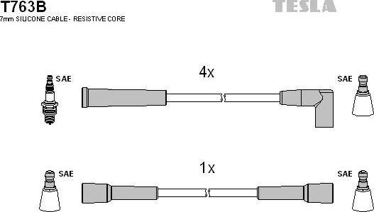 TESLA T763B - Ignition Cable Kit autospares.lv