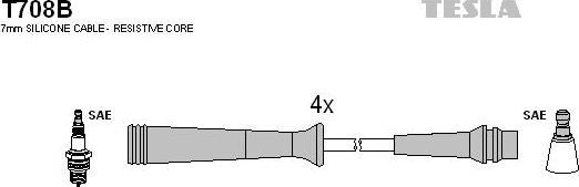 TESLA T708B - Ignition Cable Kit autospares.lv