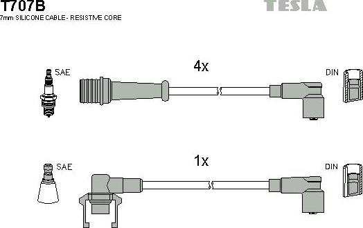 TESLA T707B - Ignition Cable Kit autospares.lv