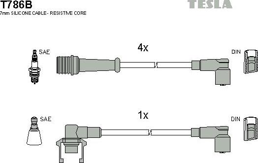 TESLA T786B - Ignition Cable Kit autospares.lv