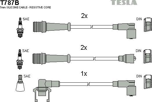 TESLA T787B - Ignition Cable Kit autospares.lv