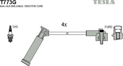 TESLA T773G - Ignition Cable Kit autospares.lv