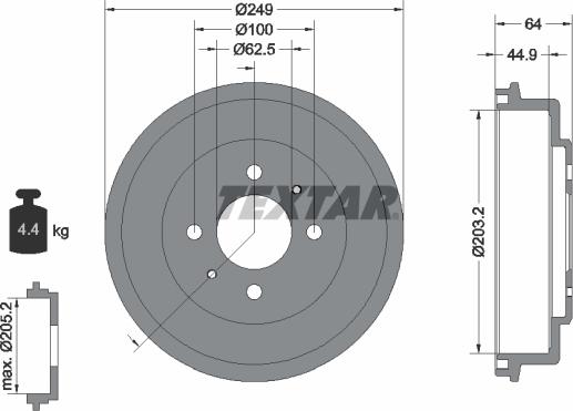 Textar 94040700 - Brake Drum autospares.lv