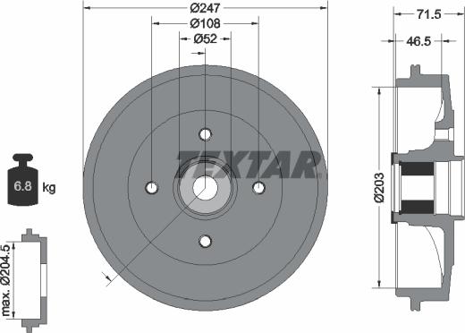 Textar 94041600 - Brake Drum autospares.lv