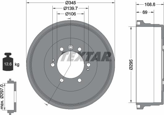 Textar 94042900 - Brake Drum autospares.lv