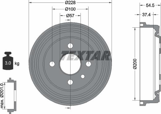 Textar 94007800 - Brake Drum autospares.lv