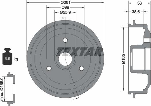 Textar 94014100 - Brake Drum autospares.lv