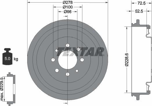 Textar 94013700 - Brake Drum autospares.lv