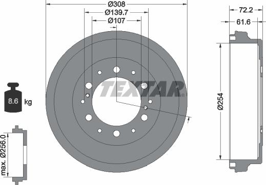 Textar 94039900 - Brake Drum autospares.lv