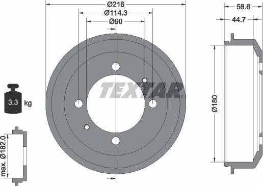 Textar 94037700 - Brake Drum autospares.lv