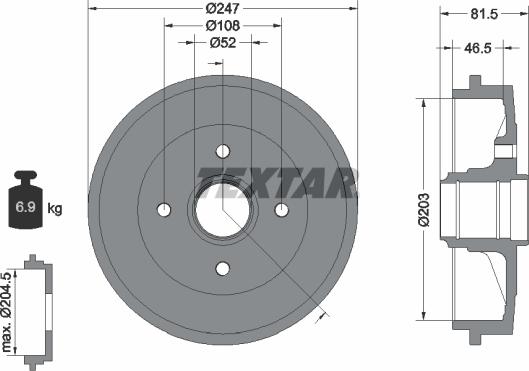 Textar 94024900 - Brake Drum autospares.lv