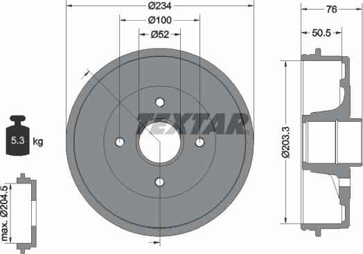 Textar 94026800 - Brake Drum autospares.lv