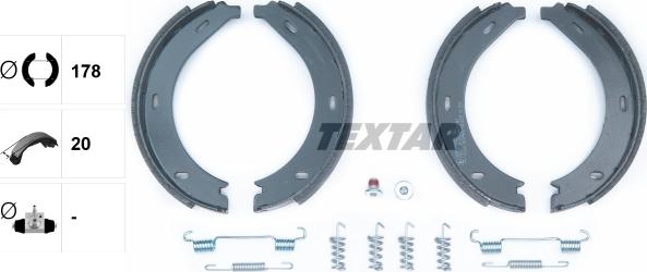 Textar 91054600 - Brake Shoe Set, parking brake autospares.lv