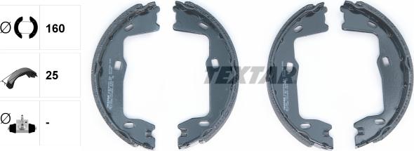 Textar 91018400 - Brake Shoe Set, parking brake autospares.lv