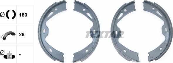 Textar 91084000 - Brake Shoe Set, parking brake autospares.lv