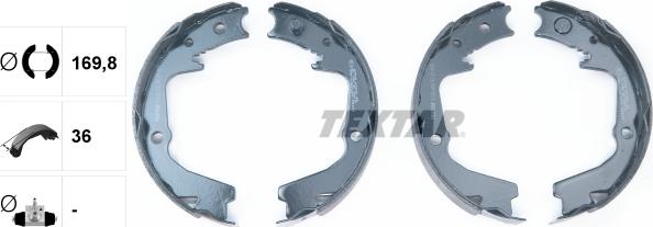 Textar 91080400 - Brake Shoe Set, parking brake autospares.lv