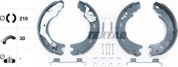 Textar 91070900 - Brake Shoe Set, parking brake autospares.lv