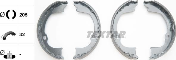 Textar 91078500 - Brake Shoe Set, parking brake autospares.lv