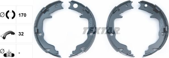 Textar 91073400 - Brake Shoe Set, parking brake autospares.lv