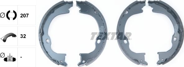 Textar 91073500 - Brake Shoe Set, parking brake autospares.lv