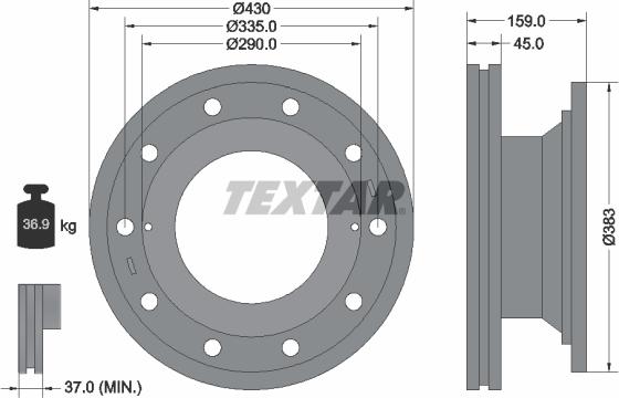 Textar 93095900 - Brake Disc autospares.lv