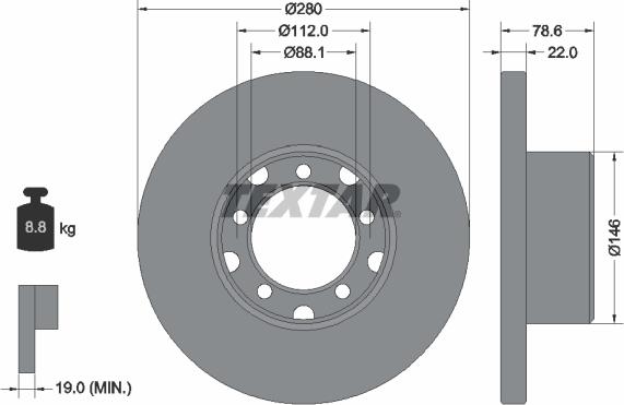 Textar 93054600 - Brake Disc autospares.lv