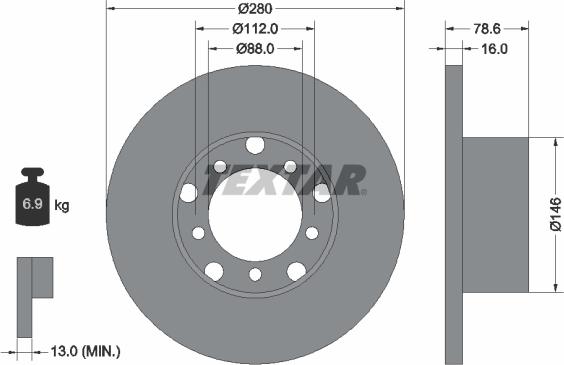 Textar 93012400 - Brake Disc autospares.lv