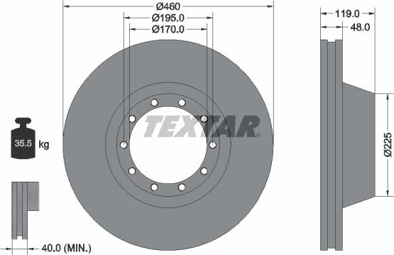 Textar 93084000 - Brake Disc autospares.lv