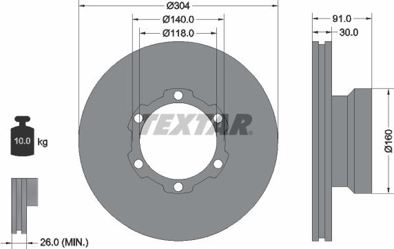 Textar 93087400 - Brake Disc autospares.lv