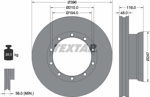 Textar 93022600 - Brake Disc autospares.lv