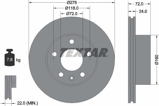 Textar 93191100 - Brake Disc autospares.lv