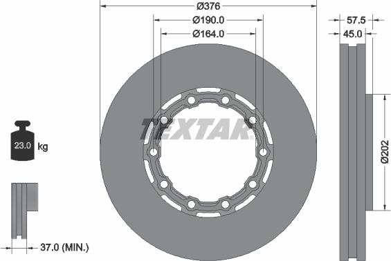 Textar 93193400 - Brake Disc autospares.lv