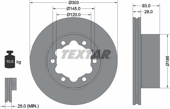 Textar 93143405 - Brake Disc autospares.lv