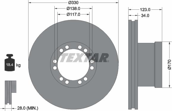 Textar 93142400 - Brake Disc autospares.lv